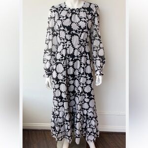 Banjanan Elegant Black and White Blanche Maxi Dress